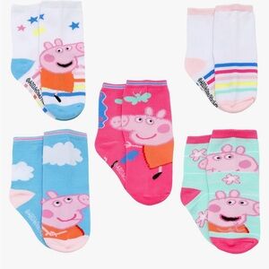 Peppa Pig Girls Toddler Multi Pack Socks Set, Small, Pink